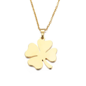 Stainless Steel Clover Necklace For Women Man  Gold And Silver Color