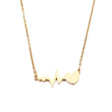 Stainless Steel Love Electrocardiogram Necklace For Women Gold And Silver Color