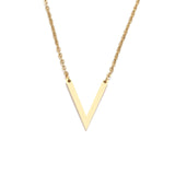 Stainless Steel Simple V Necklace For Women Gold And Silver Color