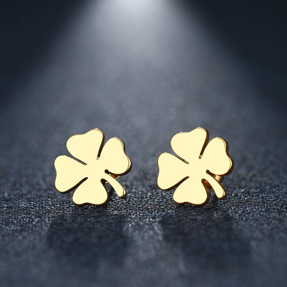 Stainless Steel Clover Earring For Women Gold And Silver Color