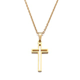 Stainless Steel Chain Cross Necklace For Women Gold And Silver Color