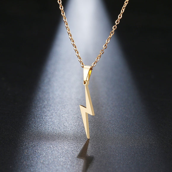 Stainless Steel Hot Lightning Necklace For Women Gold And Silver Color