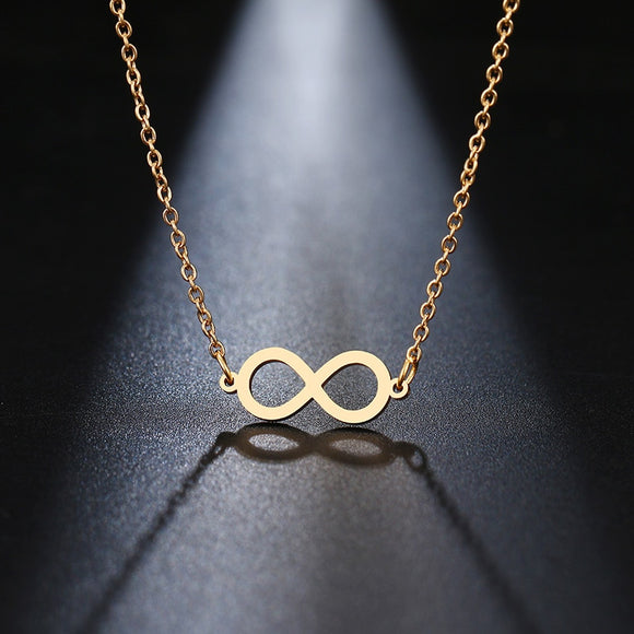 Stainless Steel Chic Infinity Necklace For Women Gold And Silver