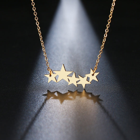 Stainless Steel Star Pentagram Necklace For Women Gold And Silver Color