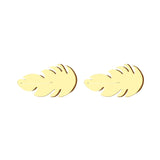 Stainless Steel Earring Feather Gold And Silver Color