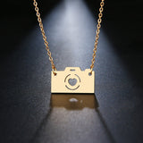 Stainless Steel Camera Necklace For Women Gold And Silver Color