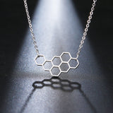 Stainless Steel Necklace Honeycomb Bee