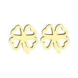 Stainless Steel Hollow Clover Earring For Women Gold And Silver Color