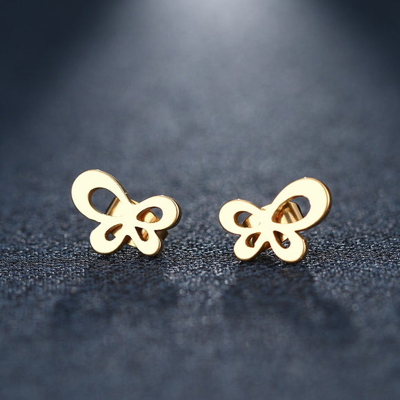 Stainless Steel Earring Small Butterfly Gold And Silver Color