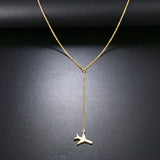 Stainless Steel Airplane Necklace For Women Gold And Silver Color