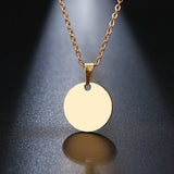 Stainless Steel Circle Necklace For Women Gold And Silver Color