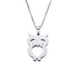 Stainless Steel Owl Necklace For Women Man Gold And Silver Color