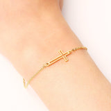 Stainless Steel Cross Bracelet For Women Gold And Silver Color