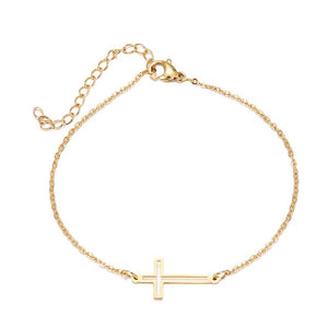 Stainless Steel Cross Bracelet For Women Gold And Silver Color